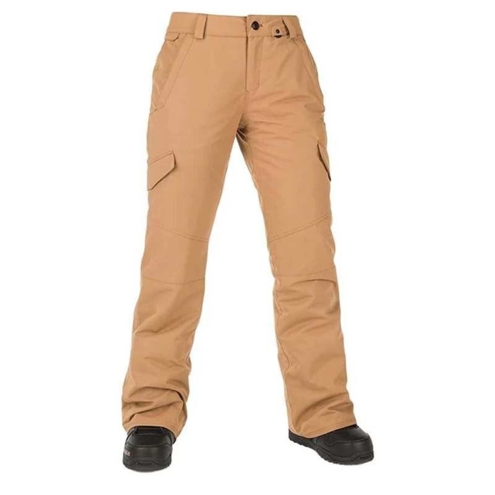 Volcom Tan Ski Snowboard Pants Zip Tech Waterproof Breathable Size Large‎